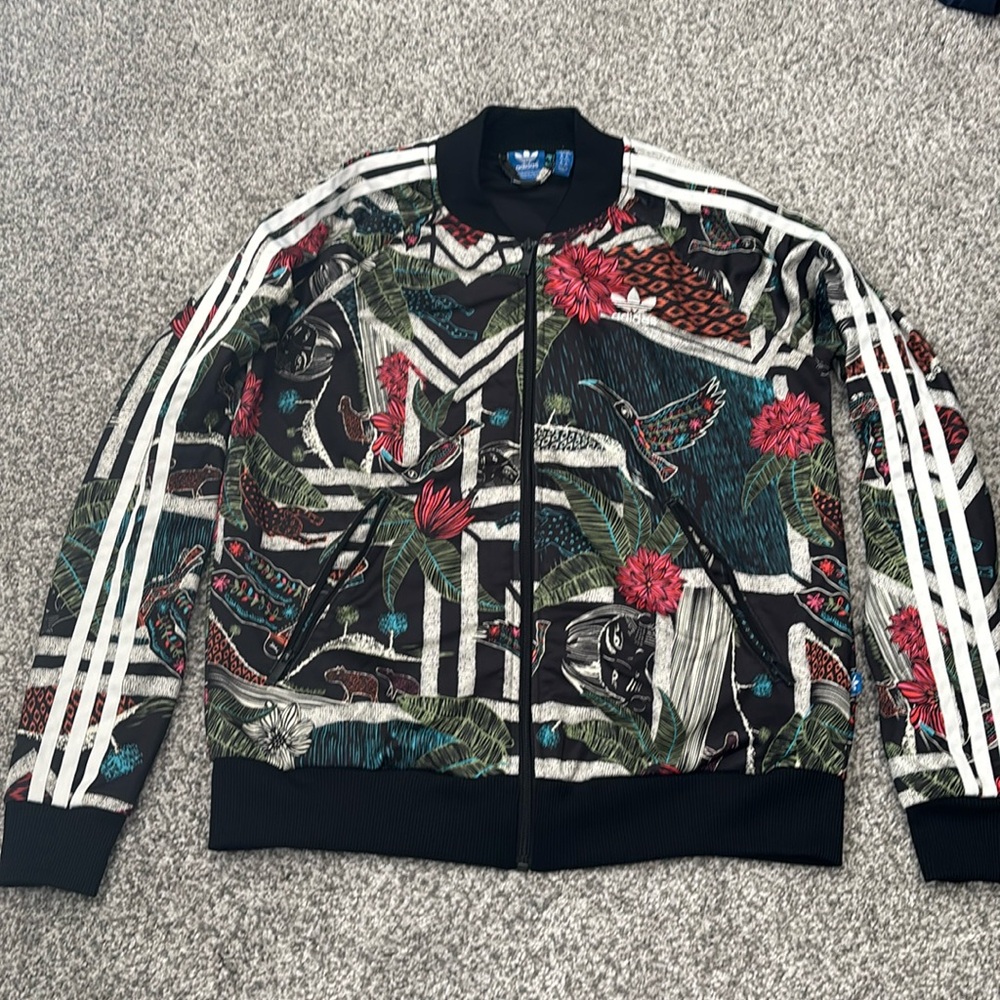 Farm Rio X Adidas Jungle Print Track Jacket Size Medium